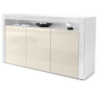 SIDEBOARD Valencia Creme Hochglanz / Weiß Hochglanz - Creme, Holzwerkstoff (155/92/40cm) - Vladon