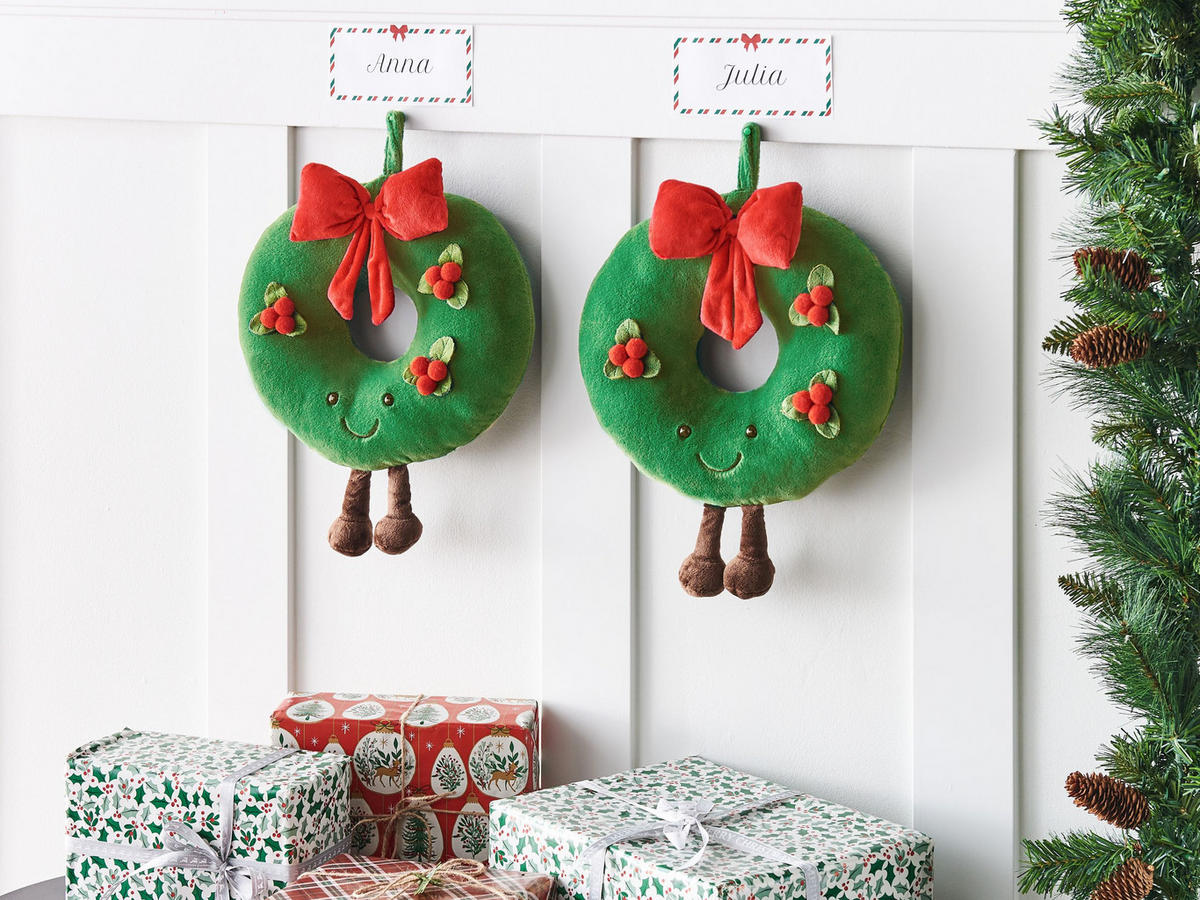 Dekokissen 2er-Set Grün 45/45 cm Bonbon - Rot/Braun, Textil (45/45cm) - Beliani