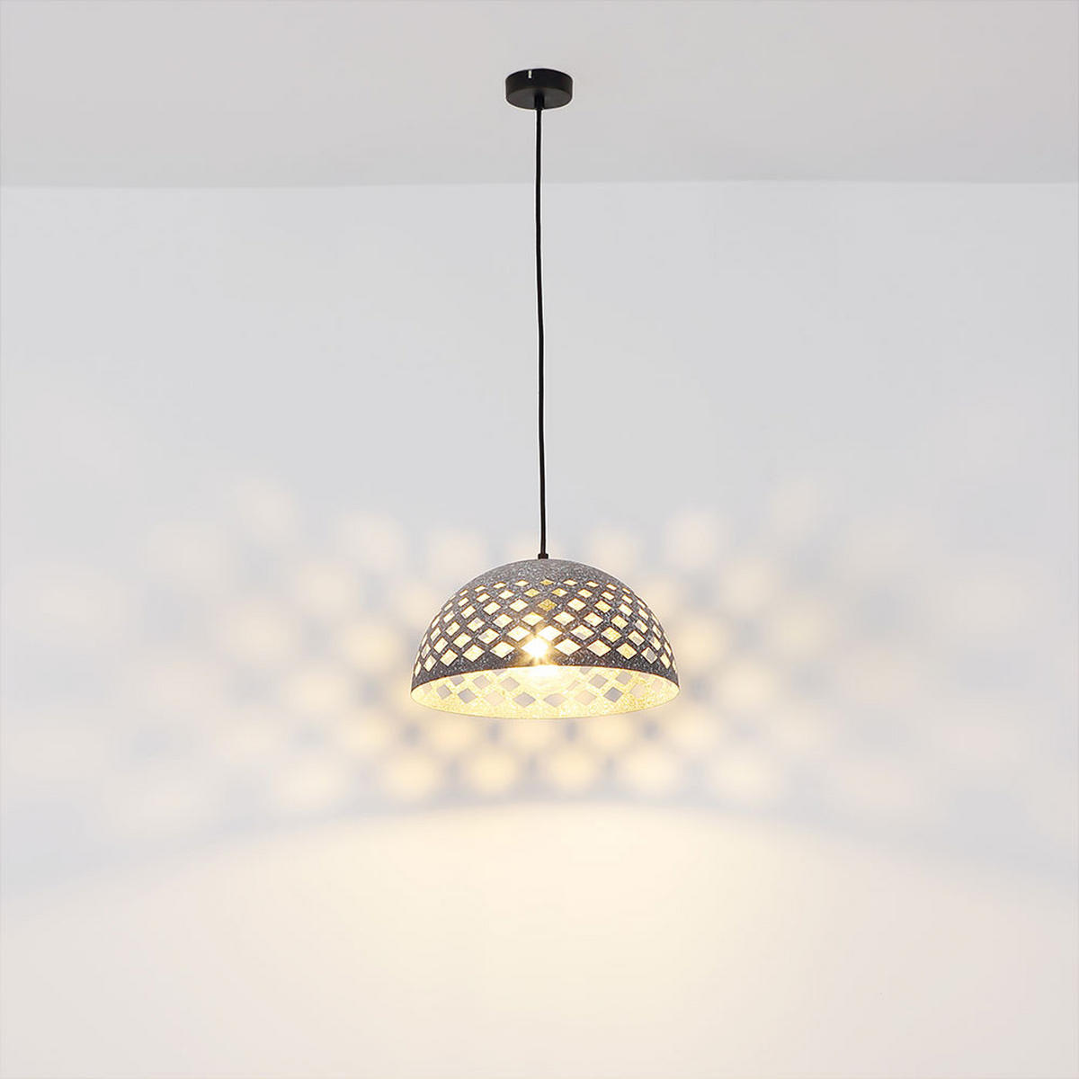 HÄNGELEUCHTE HOLLIE Metall Grau - Grau, Metall (35/35/120cm)