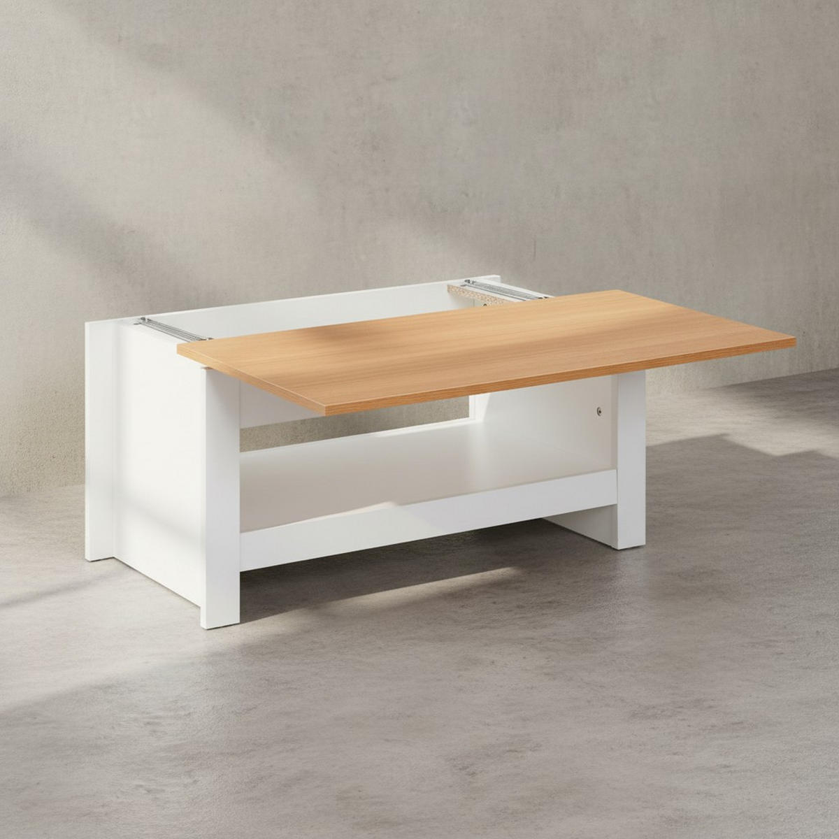 COUCHTISCH in Anthrazit, Holz mit Stauraum, Abgesetztes Design, Kratz- und Wasserbeständig - Weiß, Holz/Holzwerkstoff (47/85/45cm) - KADIMA DESIGN