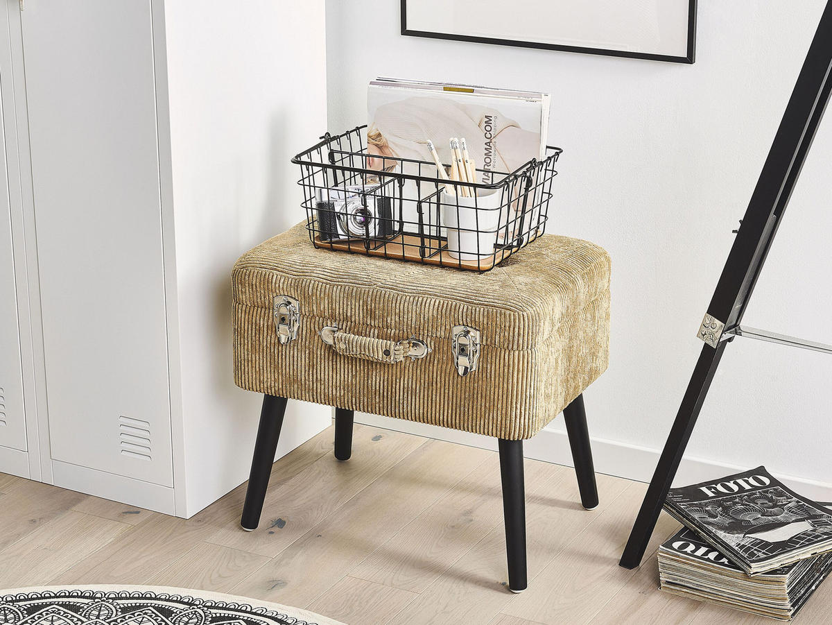 HOCKER Mallard 36/52/46 cm - Beige, Textil (52/46/36cm) - Beliani