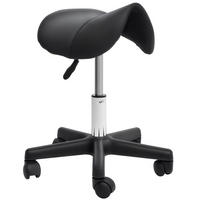 DREHHOCKER DE-09966 sattelförmiger Sitz, höhenverstellbar Schwarz - Schwarz, Metall (38/55/35cm) - ComfortXL