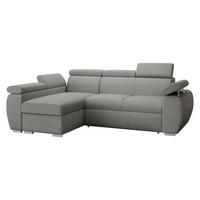ECKSOFA Boston Mini, Seite: Links - LC+2R - Chromfarben/Graphitfarben, Holz/Textil (255/170cm) - MIRJAN24