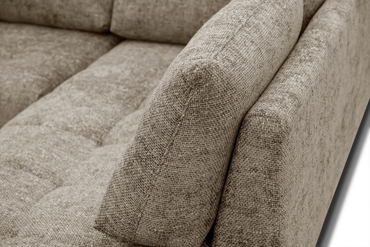 ECKSOFA SALVINI 5-Sitzer, taupe - Taupe/Schwarz, Holzwerkstoff/Textil (292/158cm) - Courtois Laville