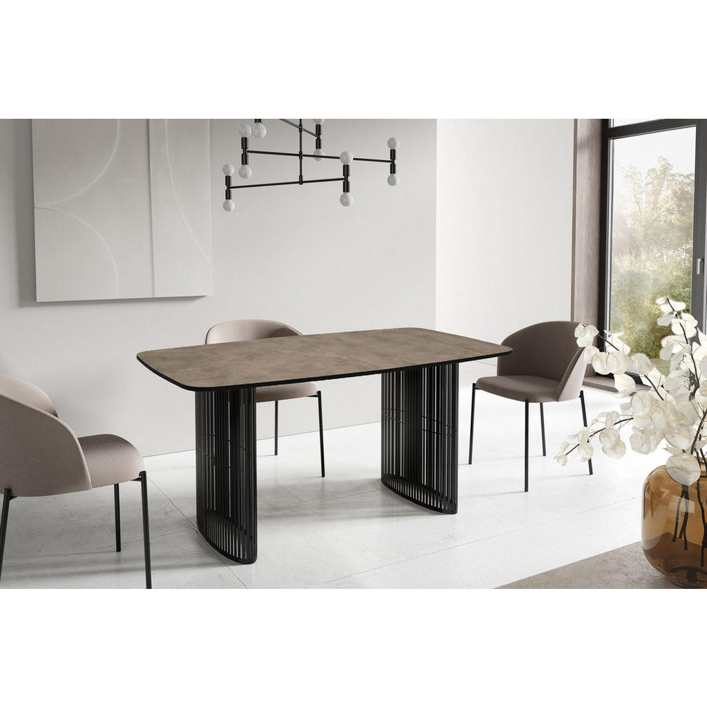 Thumbnail - WFL Group Esstisch, Dunkelgrau, Holzwerkstoff, 10-Sitzer, Rechteckig,Rechteckig, 90x76x160 cm, Esszimmer, Tische, Esstis...