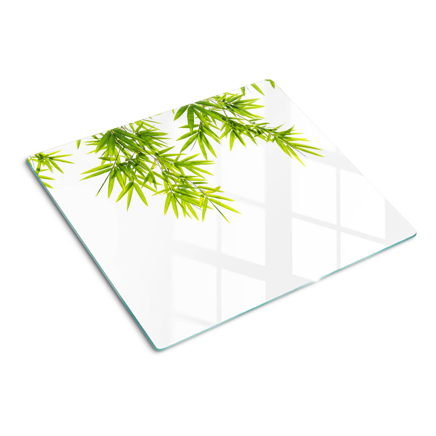 GLASPLATTE 60x52 cm Bambusblätter - Grün, Glas (60/0.4/52cm) - TULUP