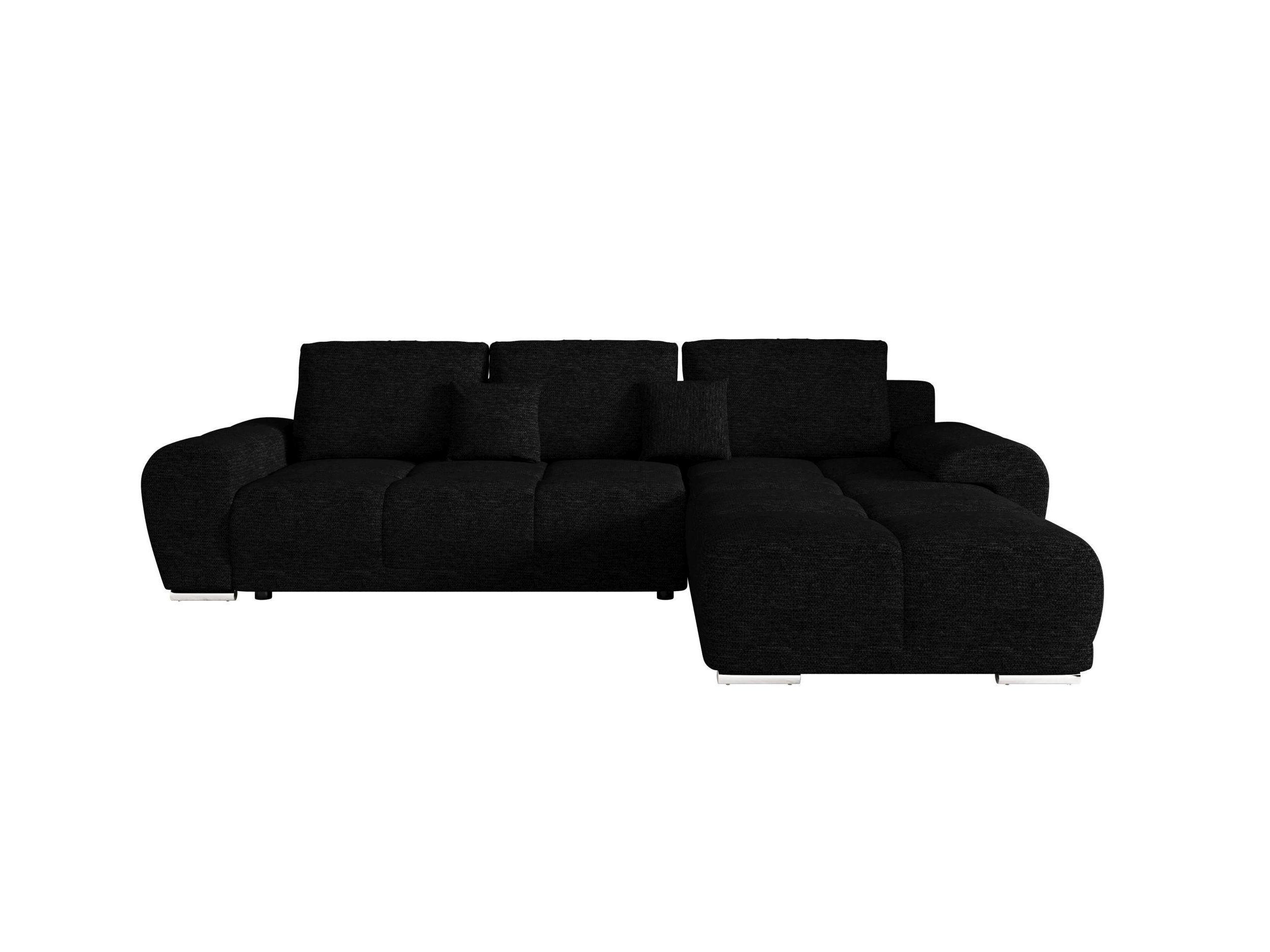ECKSOFA BEGA L Rechts ARAGON 99 mit Schlaffunktion - Schwarz, Textil (289/185cm) - Bedante