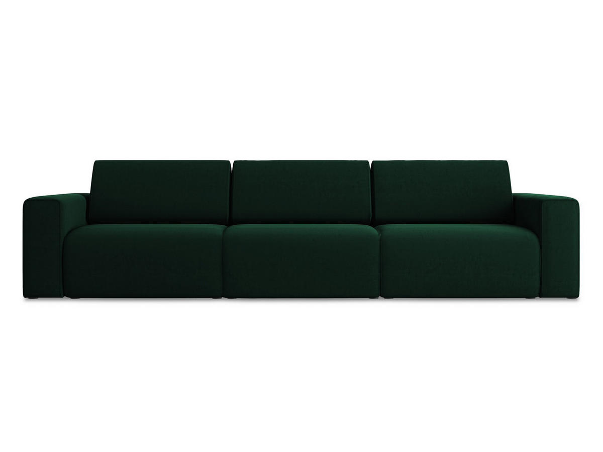 4-SITZER-SOFA Samt Stoff Grün - Blau/Dunkelgrün, Kunststoff/Textil (314/80/103cm) - Makamii