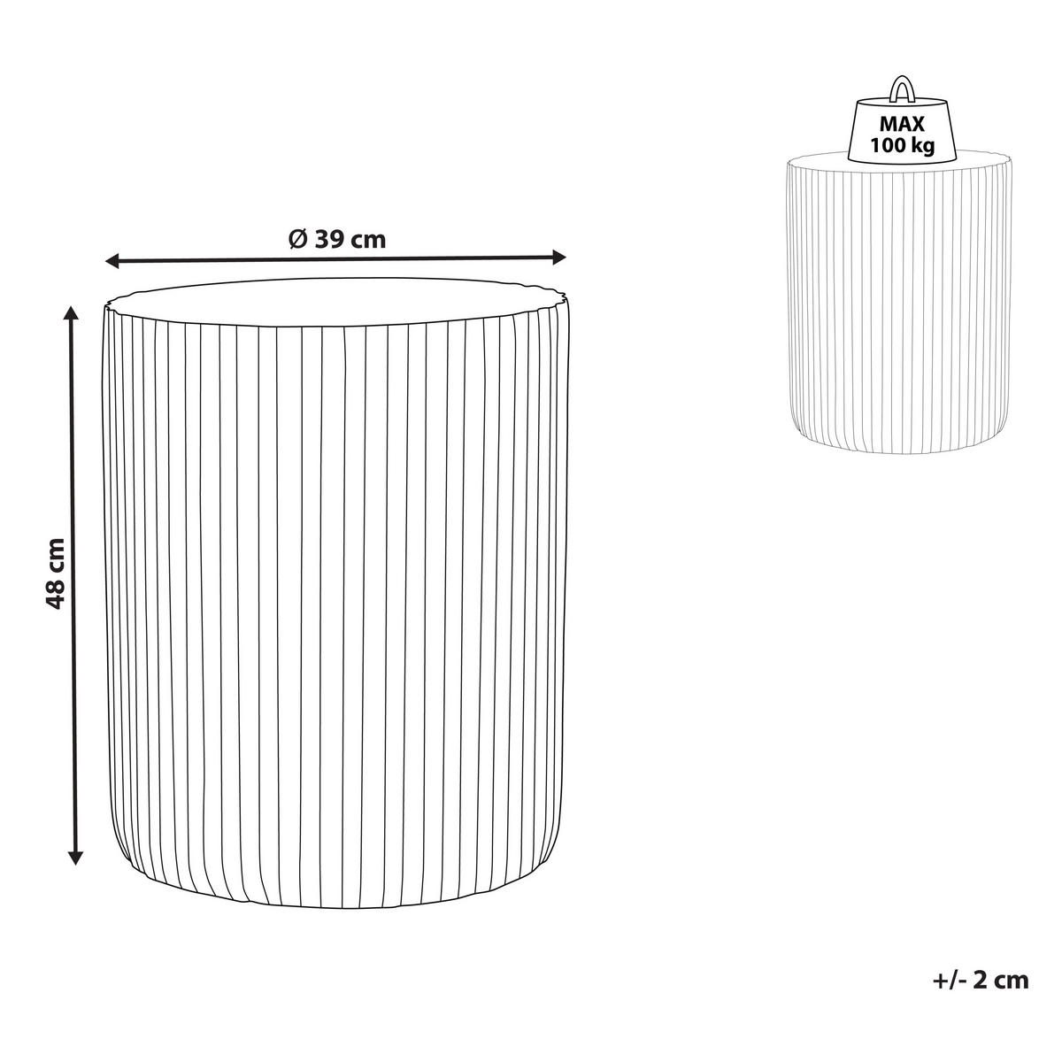 BEISTELLTISCH Beton grau rund 39 cm Amaro - Grau, Stein (39/39/48cm) - Beliani