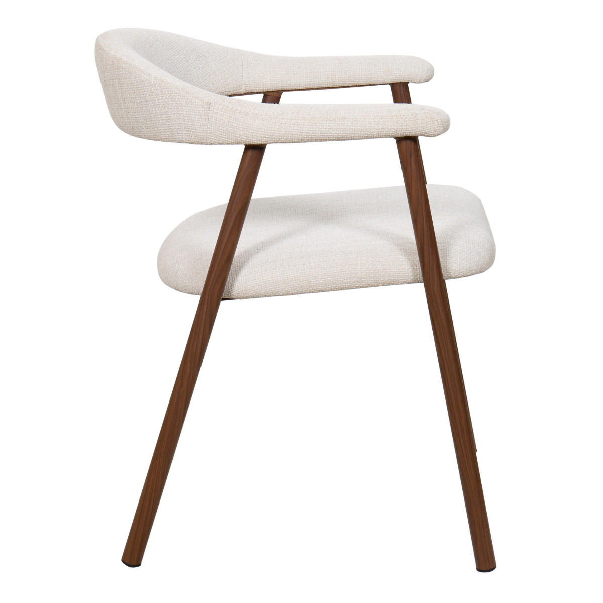 ESSZIMMERSTUHLE 2er Set aus Stoff, beige - Dunkelbraun, Metall (56/76/54cm) - Giga Meubel