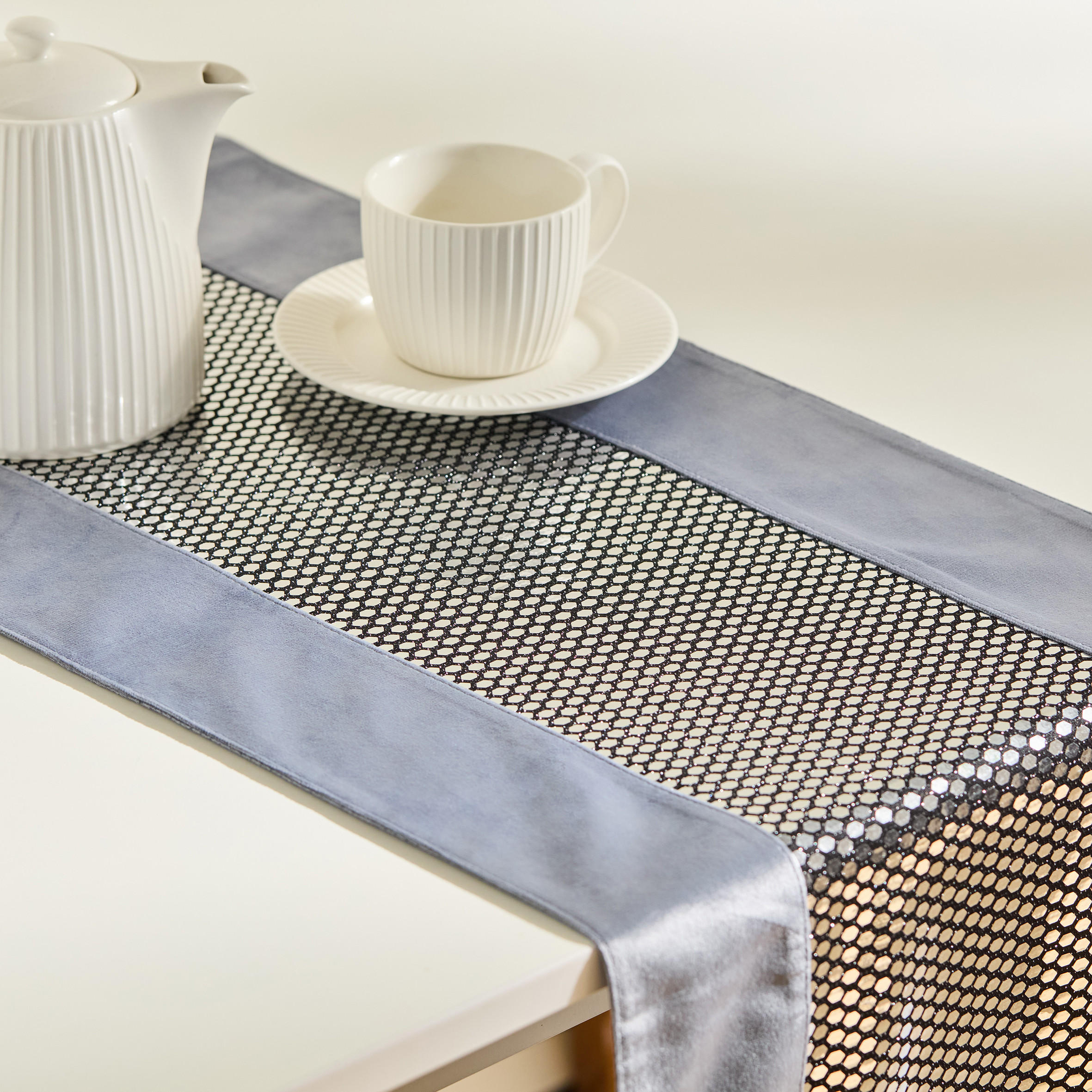TISCHLÄUFER Fever - Grau, Textil (180/35/1cm) - home&you