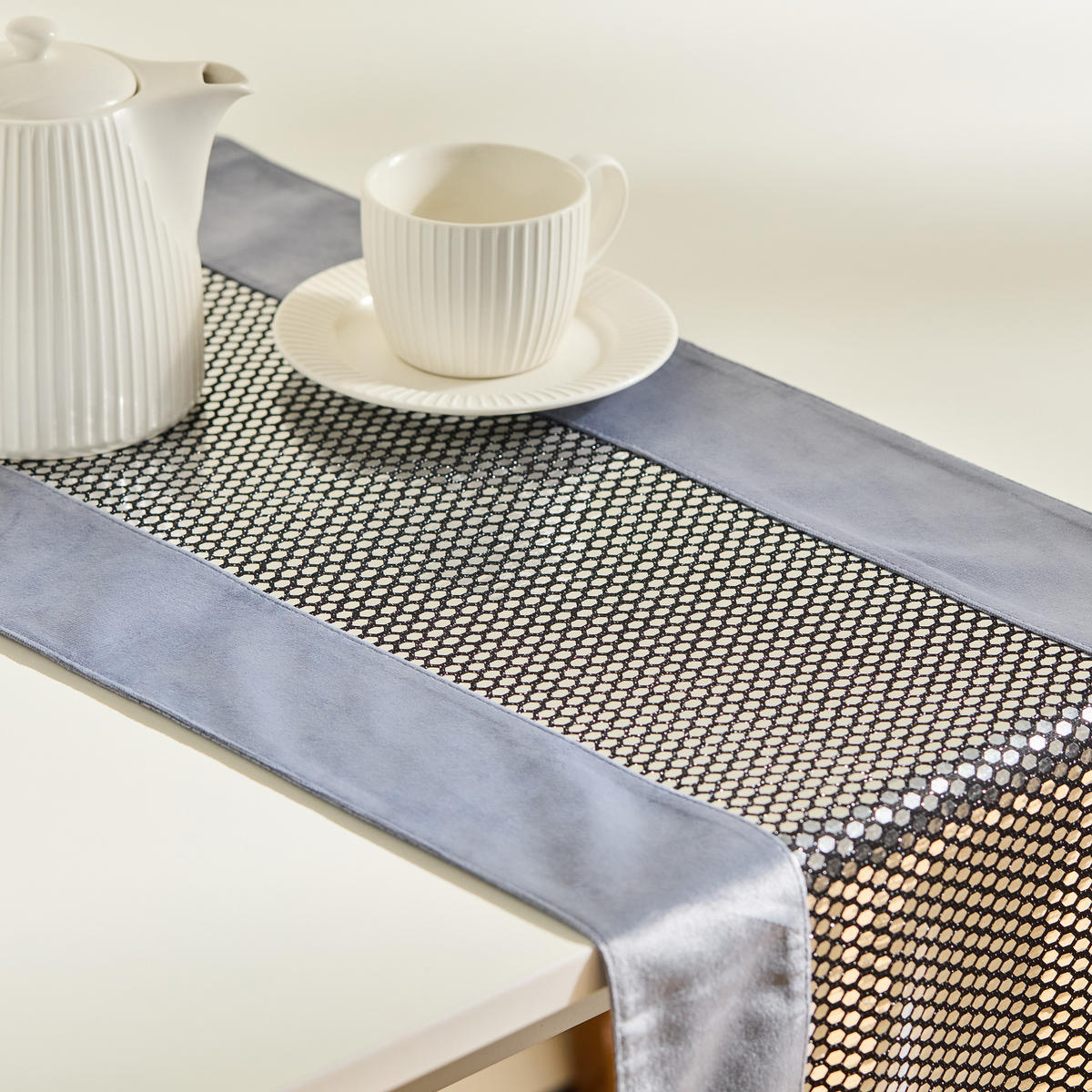 TISCHLÄUFER Fever - Grau, Textil (180/35/1cm) - home&you