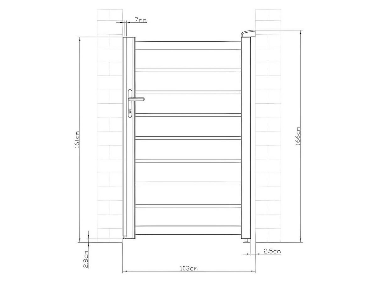 GARTENTOR Flügeltor - 103 x 166 cm - durchbrochen - Aluminium - Anthrazit - PRIMO - Anthrazit, Metall (100/161cm) - Vente-Unique