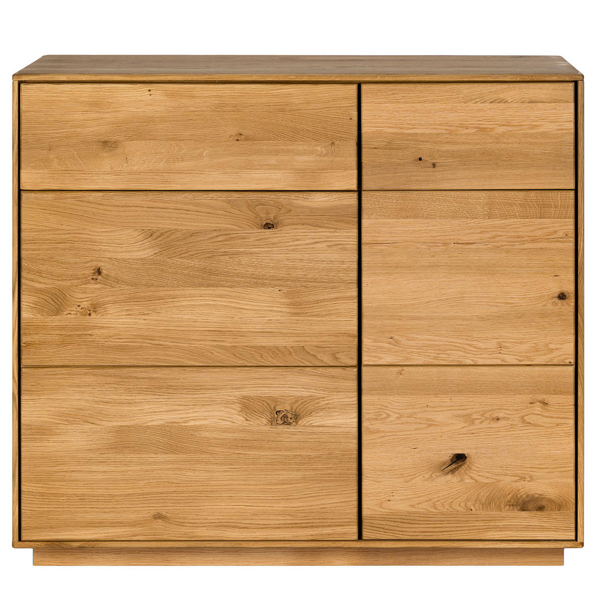 MASSIVE KOMMODE - Wildeiche - Braun, Holz (99/89/44cm) - home24