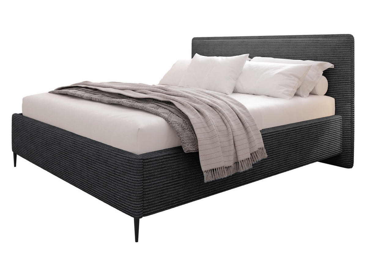 POLSTERBETT Puretta - Anthrazit/Schwarz, Holzwerkstoff/Textil (140/200cm) - MIRJAN24