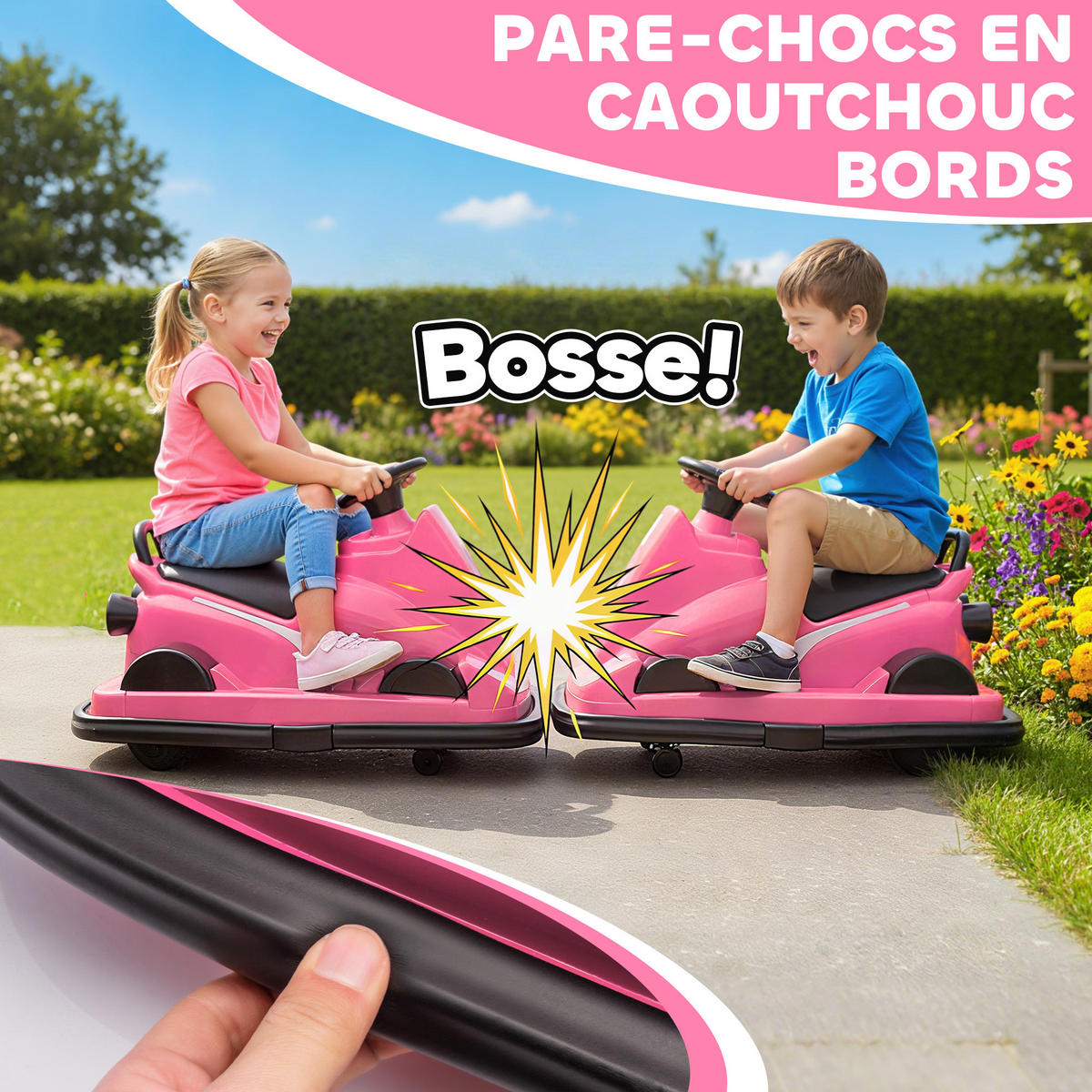 KINDER-AUTOSCOOTER DE-13163 360° Drehung Rosa - Pink, Metall (74/53/48cm) - ComfortXL