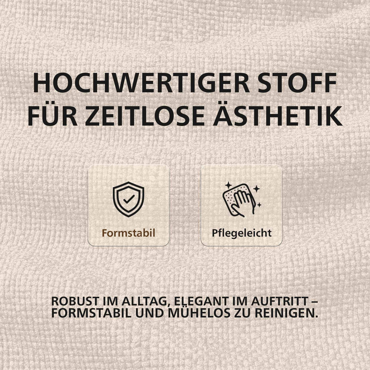 BARHOCKER Stoff Creme - Creme/Weiß, Textil/Metall (47/85/48cm) - CLP