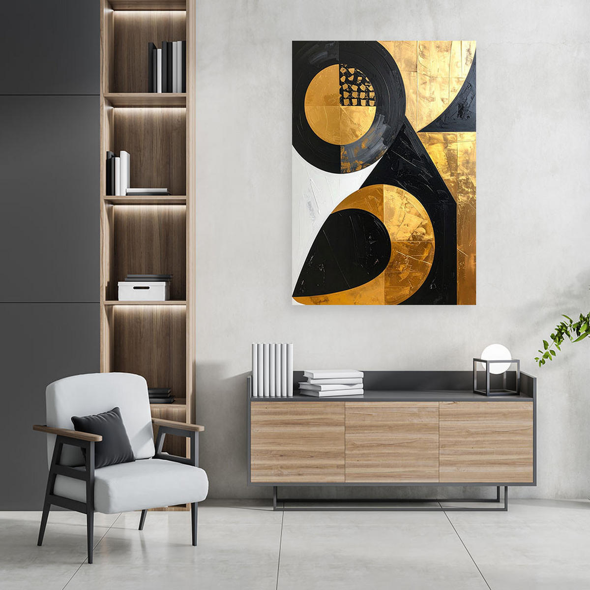 LEINWANDBILD 3D und geometrisch 40x60cm - Goldfarben, Textil (40/60cm) - Feeby