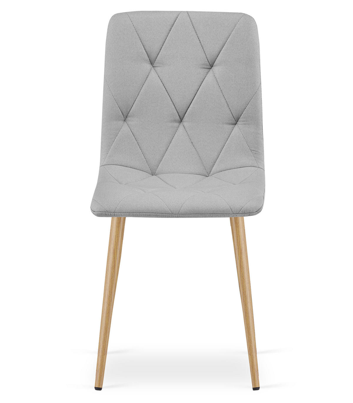 ESSZIMMERSTUHL 4-er Set TYRA hellgrauer Sitz, Beine in Holzfarbe - Eichefarben/Hellgrau, Textil (44.5/87/54.5cm) - Valora