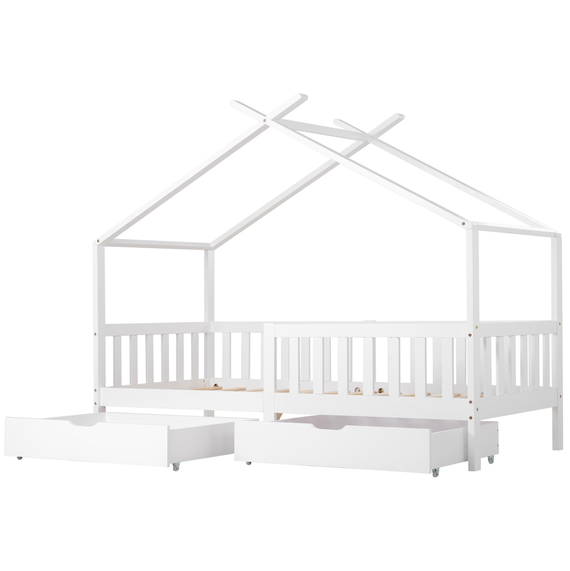 Ivmeu Kinderhausbett Weiß 90x200 cm