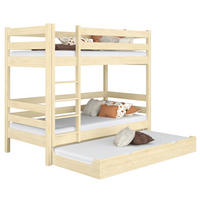 ETAGENBETT N01 mit Matratzenschublade Klare Kiefer 80/200 - Hellbraun/Braun, Naturmaterialien/Holz (80/200cm) - N-Wood
