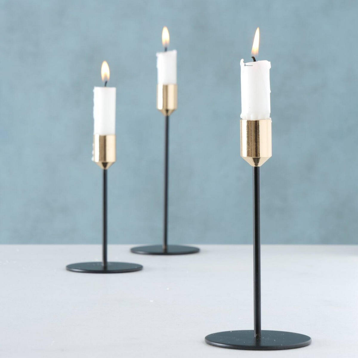 KERZENHALTER Marko 3er-Set - Goldfarben, Metall (8/20/8cm) - Boltze Home