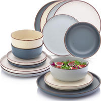 TAFELSERVICE BOMBAY MOONLIGHT - 36 teilig aus Steingut 12 Personen - Multicolor/Grau, Stein (50/30/80cm) - Sänger