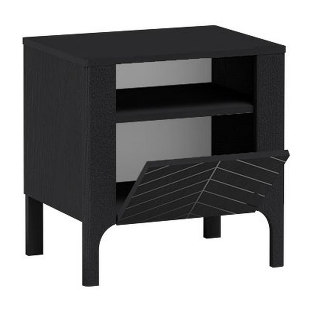 NACHTTISCH Malumi MM-10 54 x 57 x 40,5 cm Schwarz Paintflow - Schwarz, Holzwerkstoff (54/57/40.5cm) - Koseto