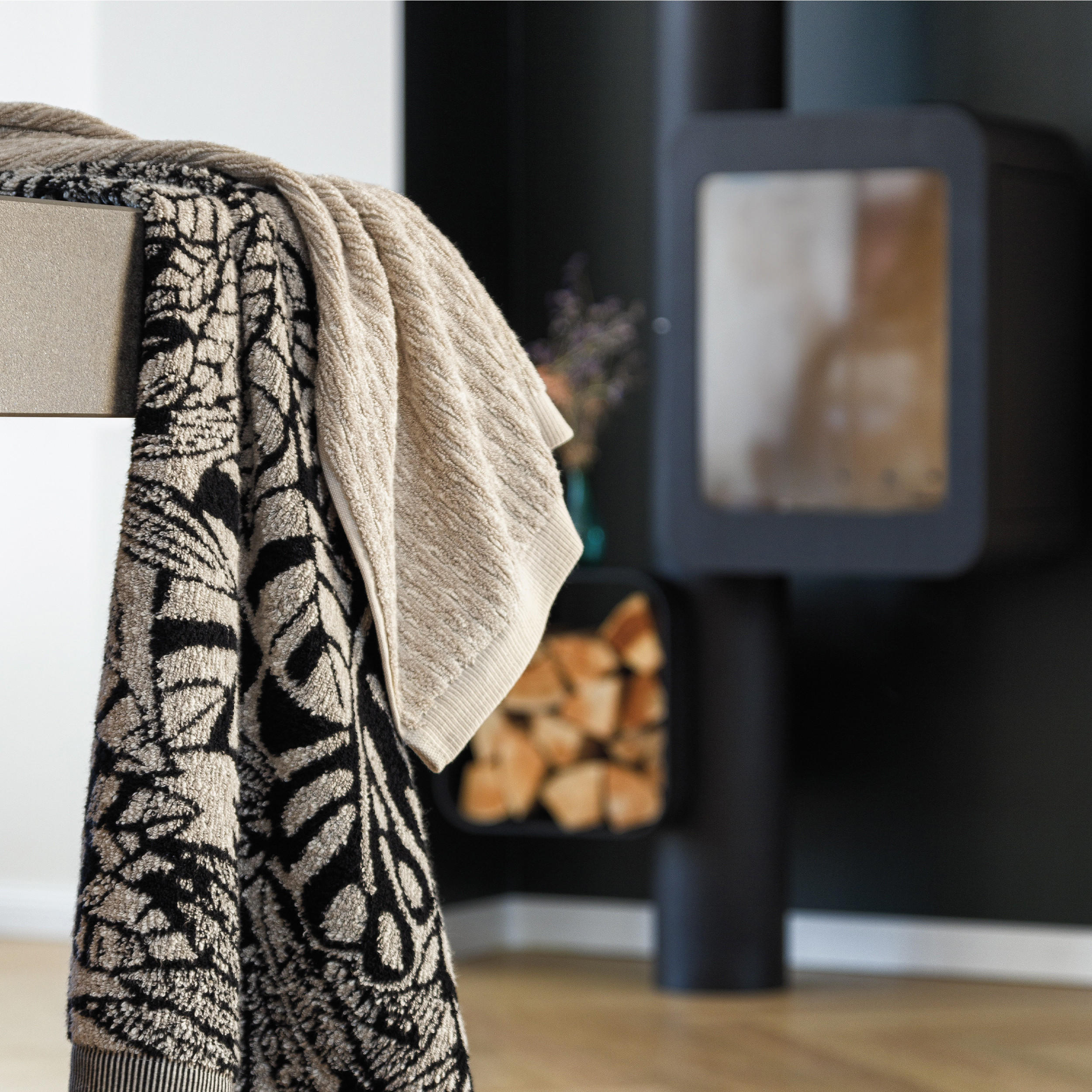 Thumbnail - Möve Handtuch, Natur, Kaschmir, Textil, Grafikmuster, 50x100 cm, unisex, Oeko-Tex® Standard 100, Badtextilien, Handtüche...