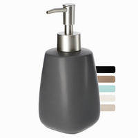 FLÜSSIGSEIFENSPENDER 400 ml, grau - Grau, Keramik (8/18cm) - KADAX