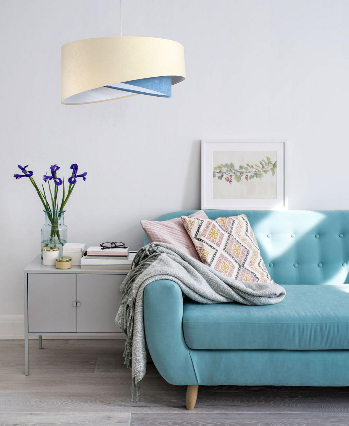 HÄNGELEUCHTE Blau 50/23 cm - Weiß, Kunststoff (50/1.3/23cm) - ONZENO