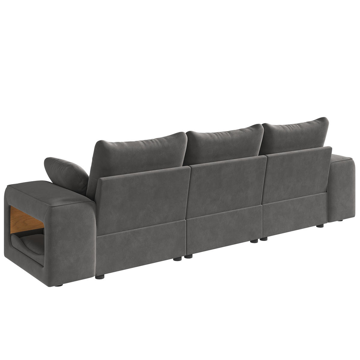 ECKSOFA 229.5/78/84 cm Grau mit gepolstertem Haustierbereich - Grau, Textil (229.5/78cm) - Oxeza
