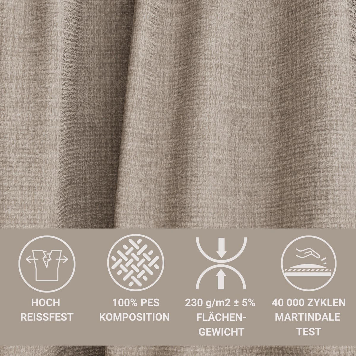 SOFA MIT SCHLAFFUNKTION Toluca Grau braun Chenille-Stoff - Graubraun/Schwarz, Holz/Holzwerkstoff (247/69/104cm) - Maison de Reve