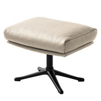 POLSTERHOCKER mit Kreuzfuß - Hellgrau/Schwarz, Leder/Metall (51/37/41cm) - home24