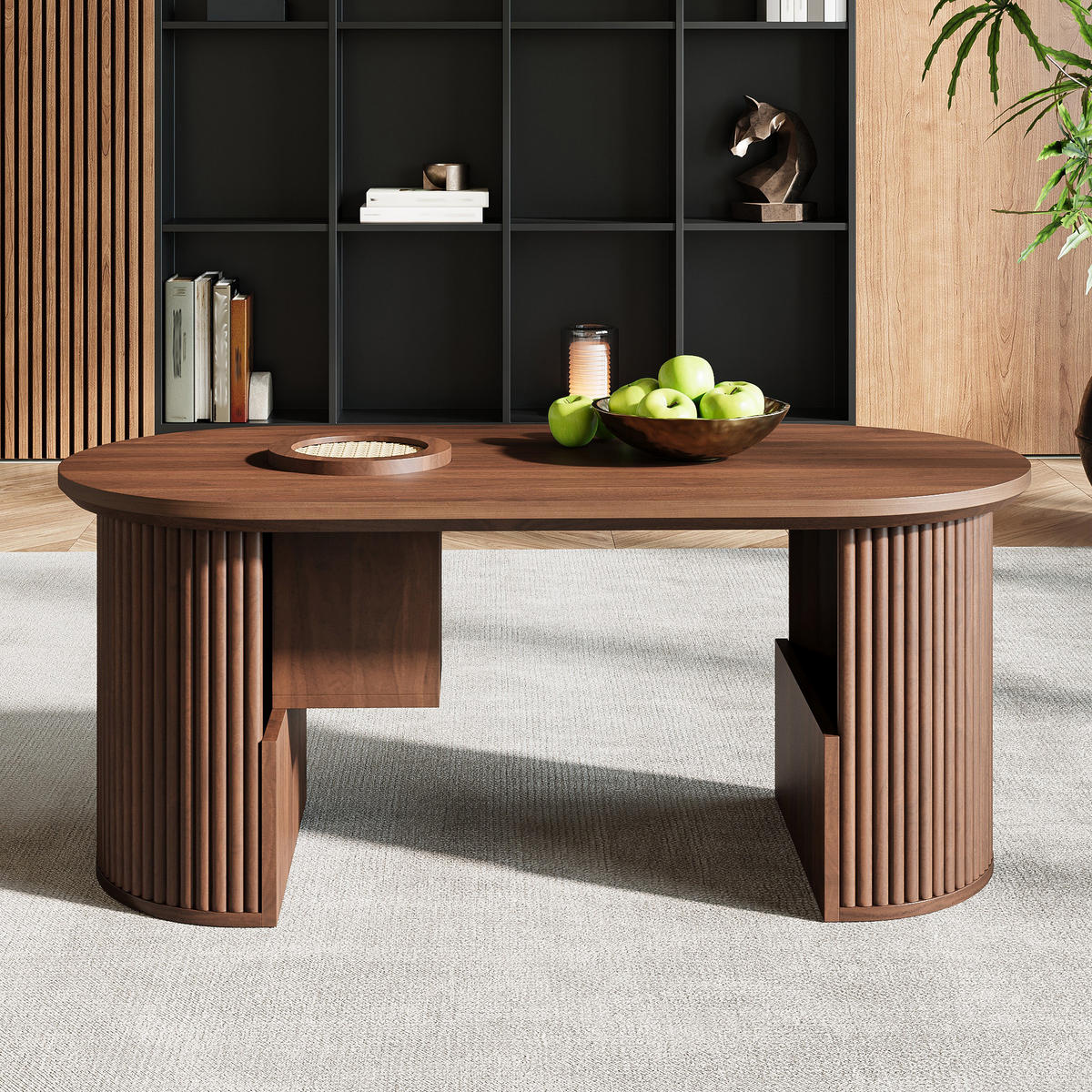 COUCHTISCH Retro Nussbaum 105x50x46 cm - Nussbaumfarben, Holz (50/105/46.5cm) - LEBENLANG