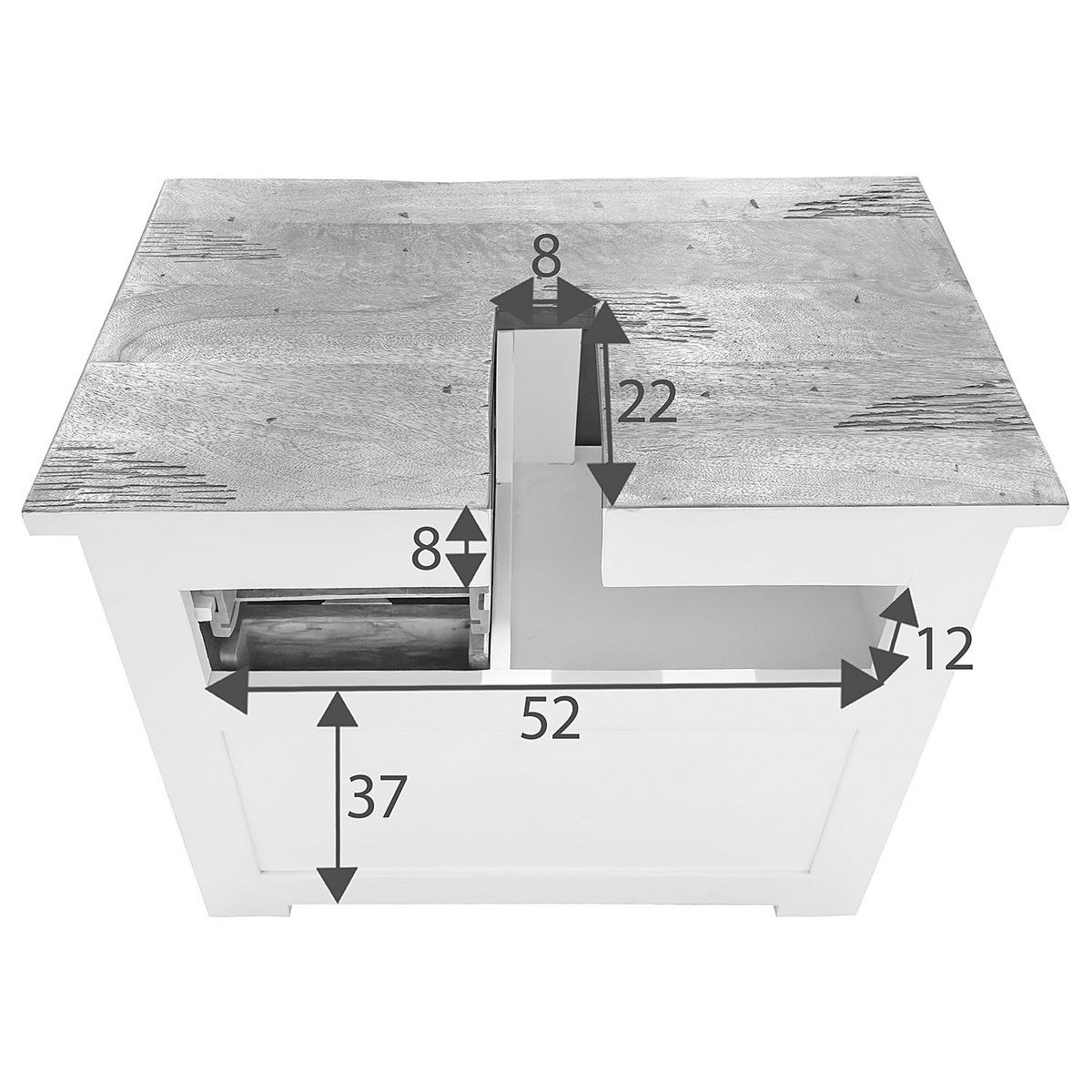 WASCHBECKENUNTERSCHRANK - Mango massiv / Eisen - Mango / Schwarz - Braun, Holz/Metall (70/60/40cm) - home24