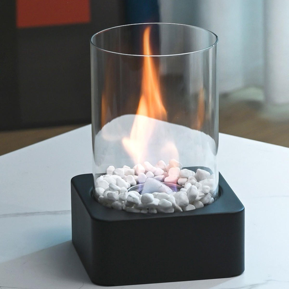 BIOETHANOL-KAMIN Schwarz 16.7/16.7/25.3 cm - Schwarz, Metall (16.7/25.3/16.7cm) - Authentics