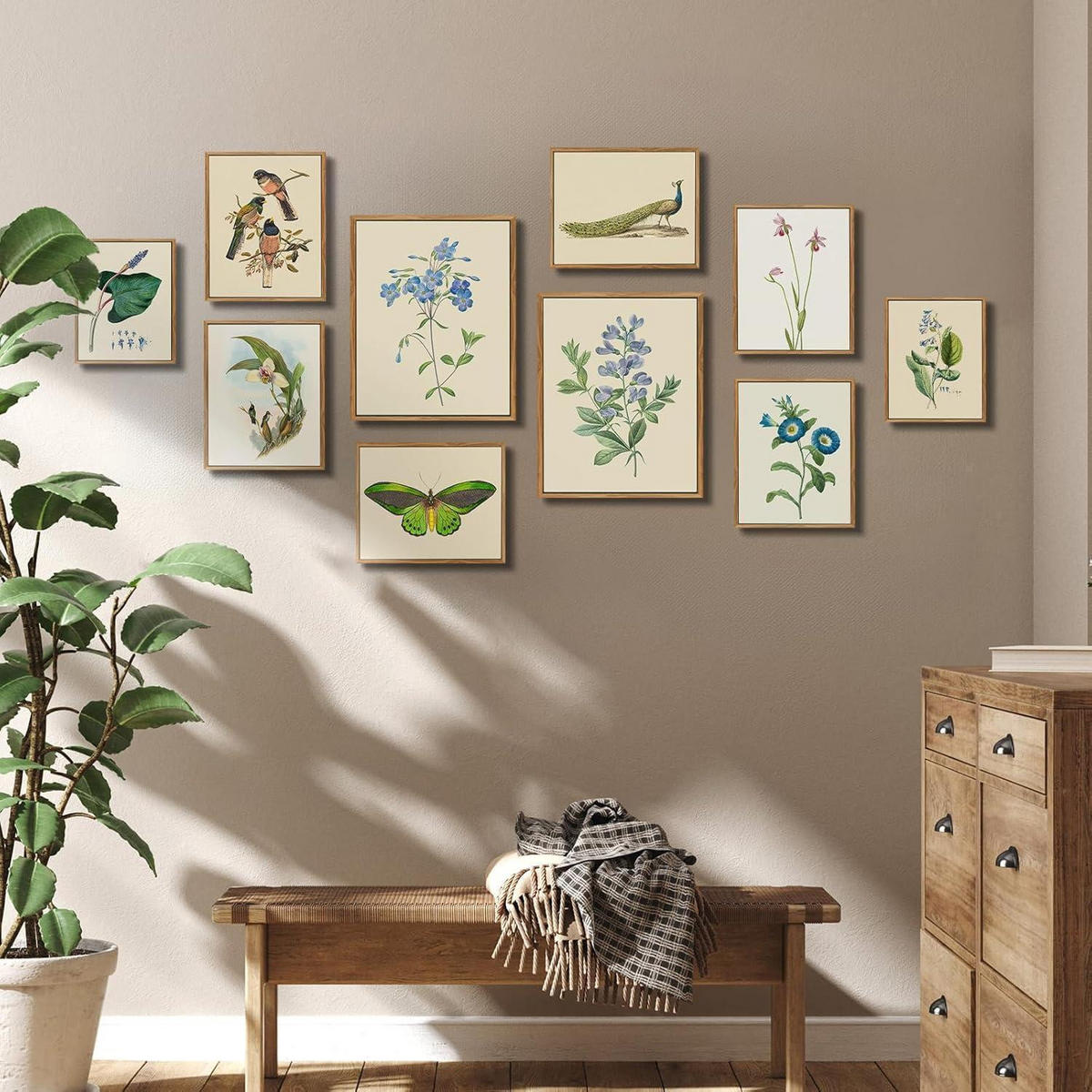 LEINWANDBILD mit Rahmen Blaue Wildblumen 30 x 40 cm - Blau, Holz (30/0.5cm)