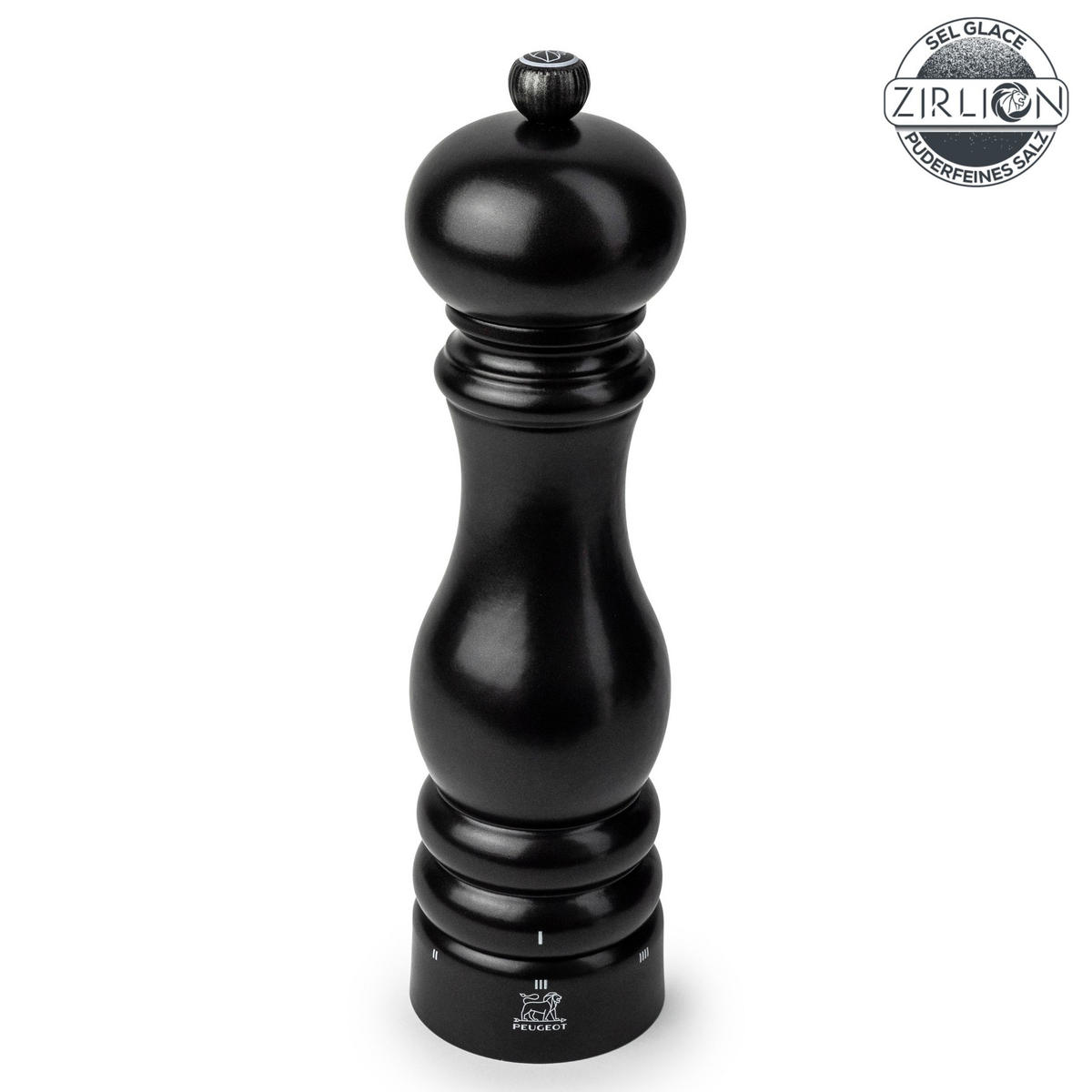 SALZMÜHLE Paris uSelect 22cm Buchenholz Satinschwarz Zirkonia-Mahlwerk - Schwarz, Holz (5.9/22/5.9cm) - PEUGEOT