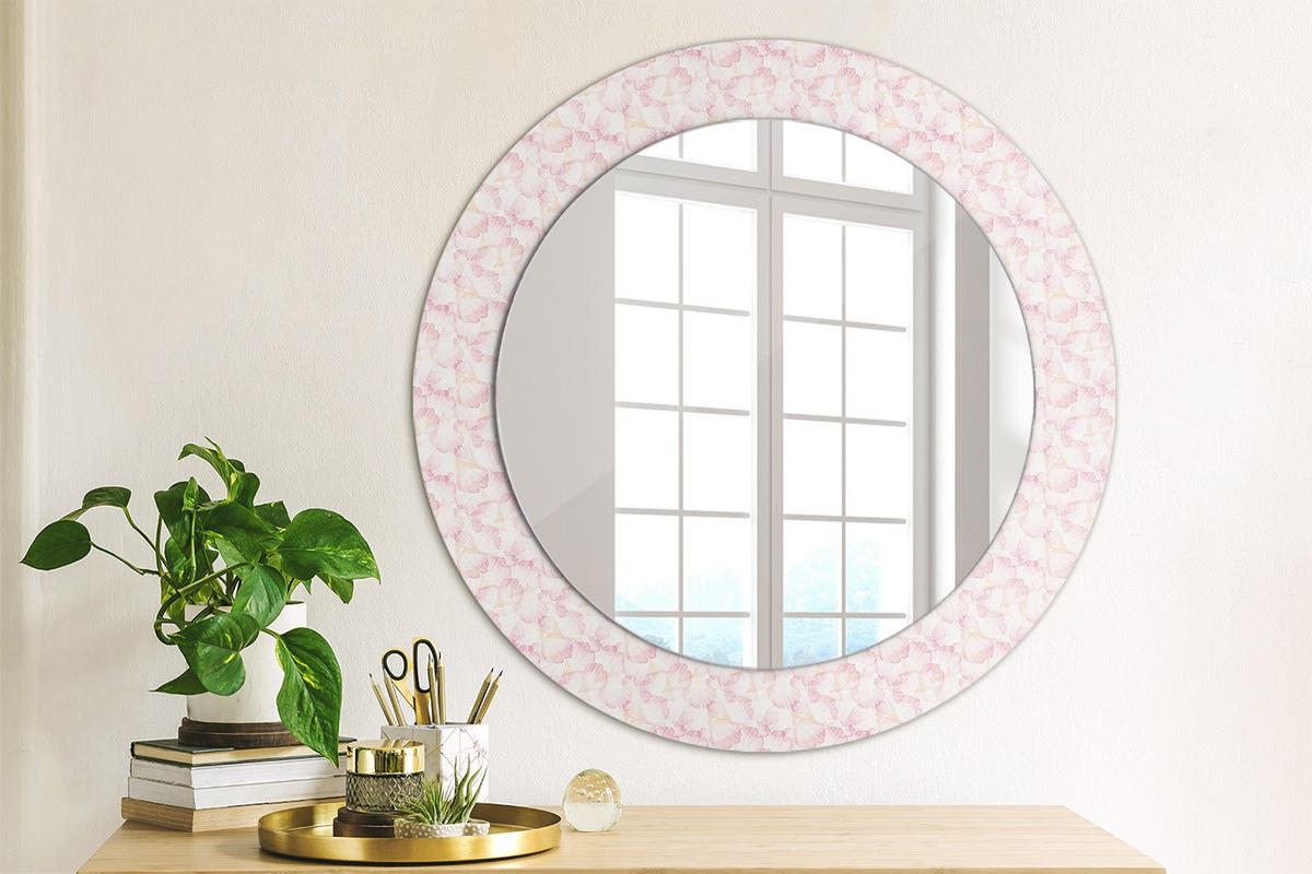 SPIEGEL Rund Ø 60 cm mit Aufdruck - Pink, Glas (60/60/0.4cm) - Wallfluent