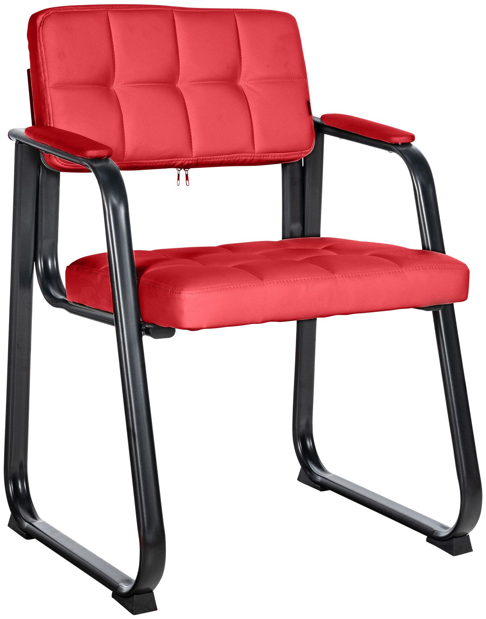 ARMLEHNENSTUHL Lederlook rot - Rot, Textil/Metall (59/84/58cm) - CLP