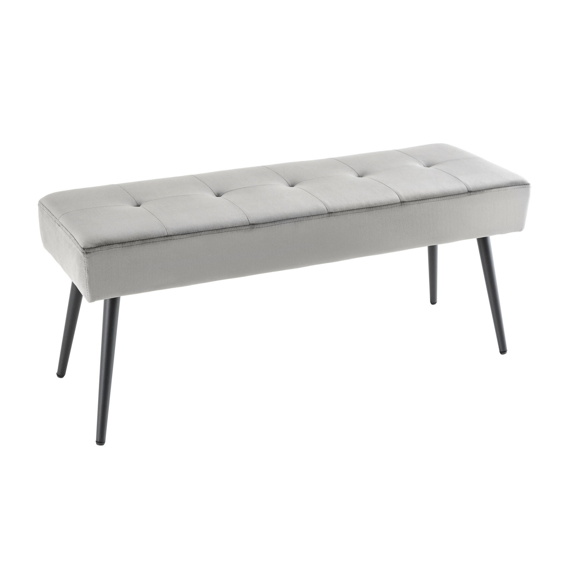 SITZBANK BOUTIQUE Samt Dunkelgrau, Schwarz 100 cm - Dunkelgrau, Textil (100/45/35cm) - riess-ambiente