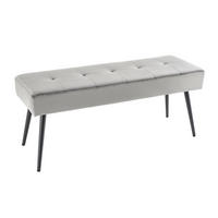 SITZBANK BOUTIQUE Samt Dunkelgrau, Schwarz 100 cm - Dunkelgrau, Textil (100/45/35cm) - riess-ambiente