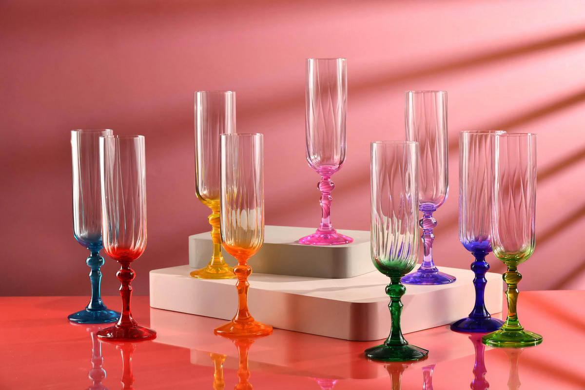 SEKTGLÄSER, 2er-Set, 200 ml - Gelb, Glas (0.2L) - Krosno Glass