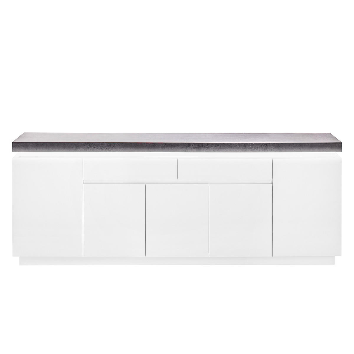 SIDEBOARD - MDF - Weiß/Grau, Holzwerkstoff (200/81/40cm) - home24