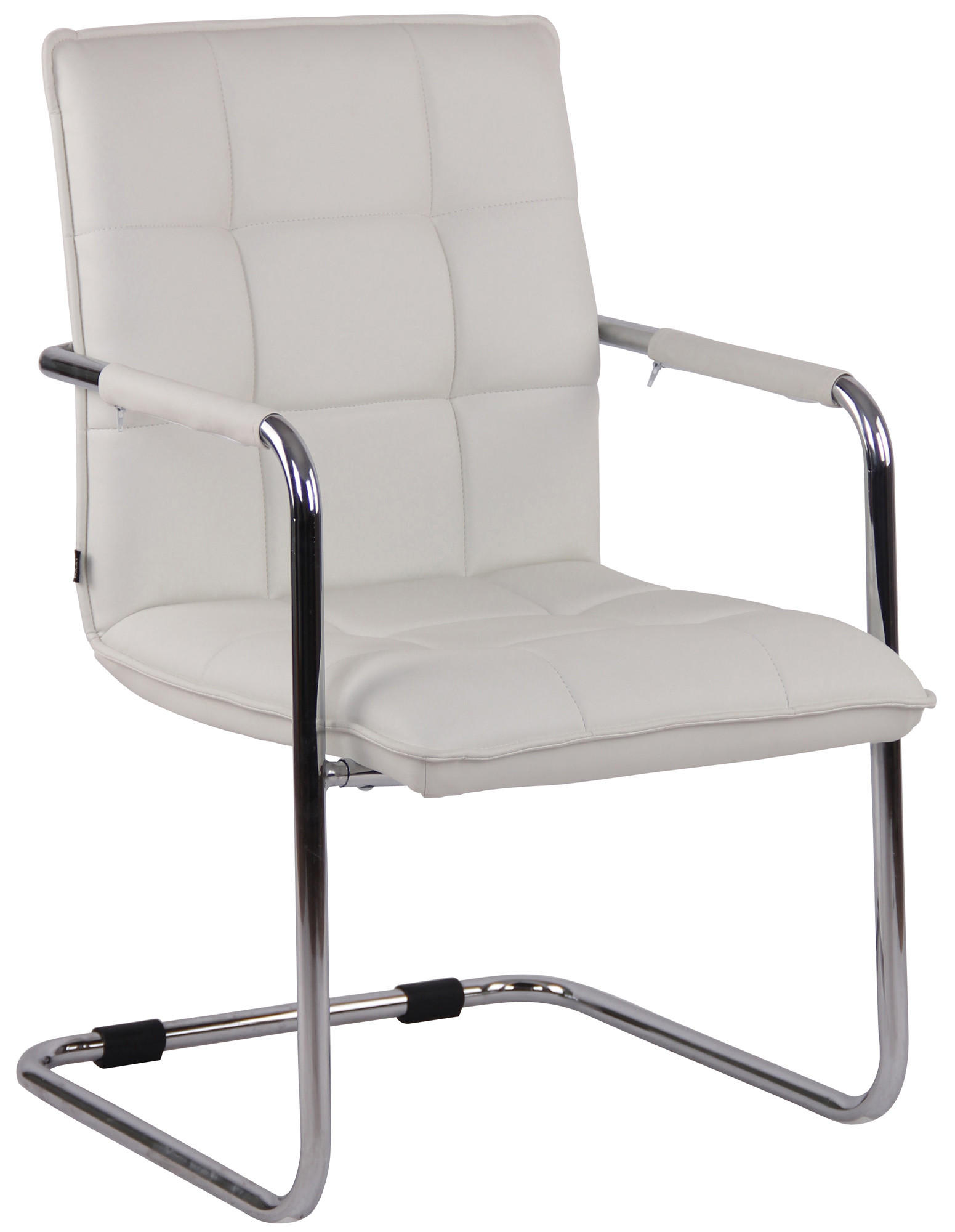 SCHWINGSTUHL Lederlook weiß - Chromfarben/Weiß, Textil/Metall (57/89/64cm) - CLP