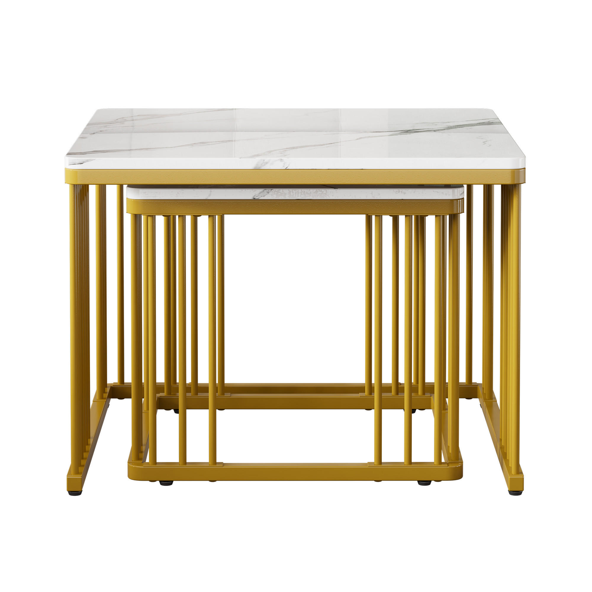COUCHTISCH 2er-Set Weiß 60/60/45 cm - Weiß, Holzwerkstoff (60/60/45cm) - PANGIVO