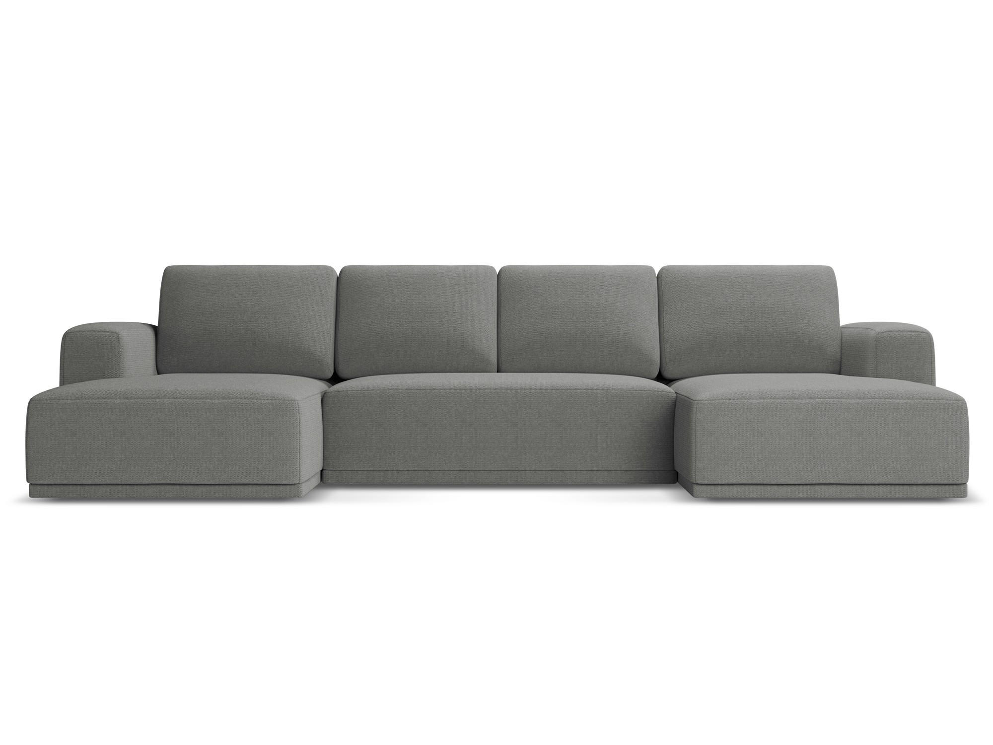 WOHNLANDSCHAFT Chenille Stoff Grau - Schieferfarben/Schwarz, Kunststoff/Textil (333/91/160cm) - Makamii