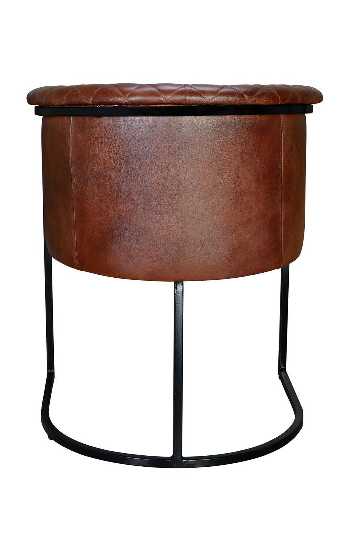 STUHL aus Leder und Metall - Braun, Fell (60/76/62cm) - Giner y Colomer