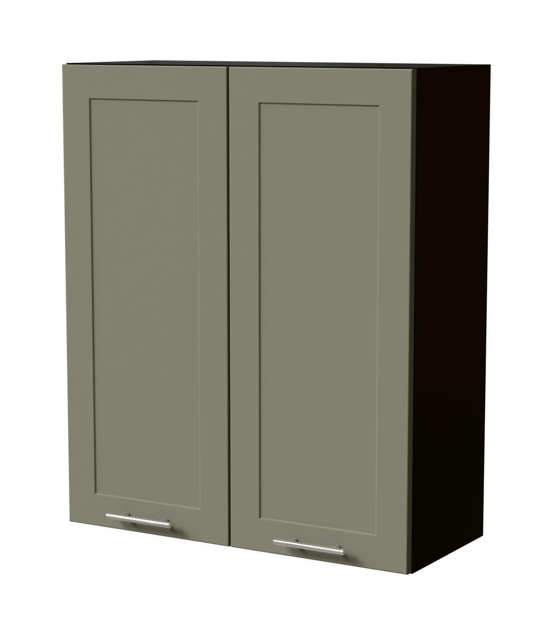 HÄNGESCHRANK Oslo W4/80 Schwarz / Reed Green Matt 80 / 32,5 / 96cm - Schwarz/Grün, Holz/Holzwerkstoff (80/96/32.5cm) - Feldmann-Wohnen